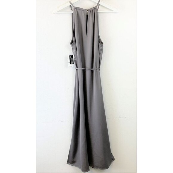 NWT INC International Concepts Satin Crepe Halter-Neck Midi Dress Size 8 - Picture 4 of 11